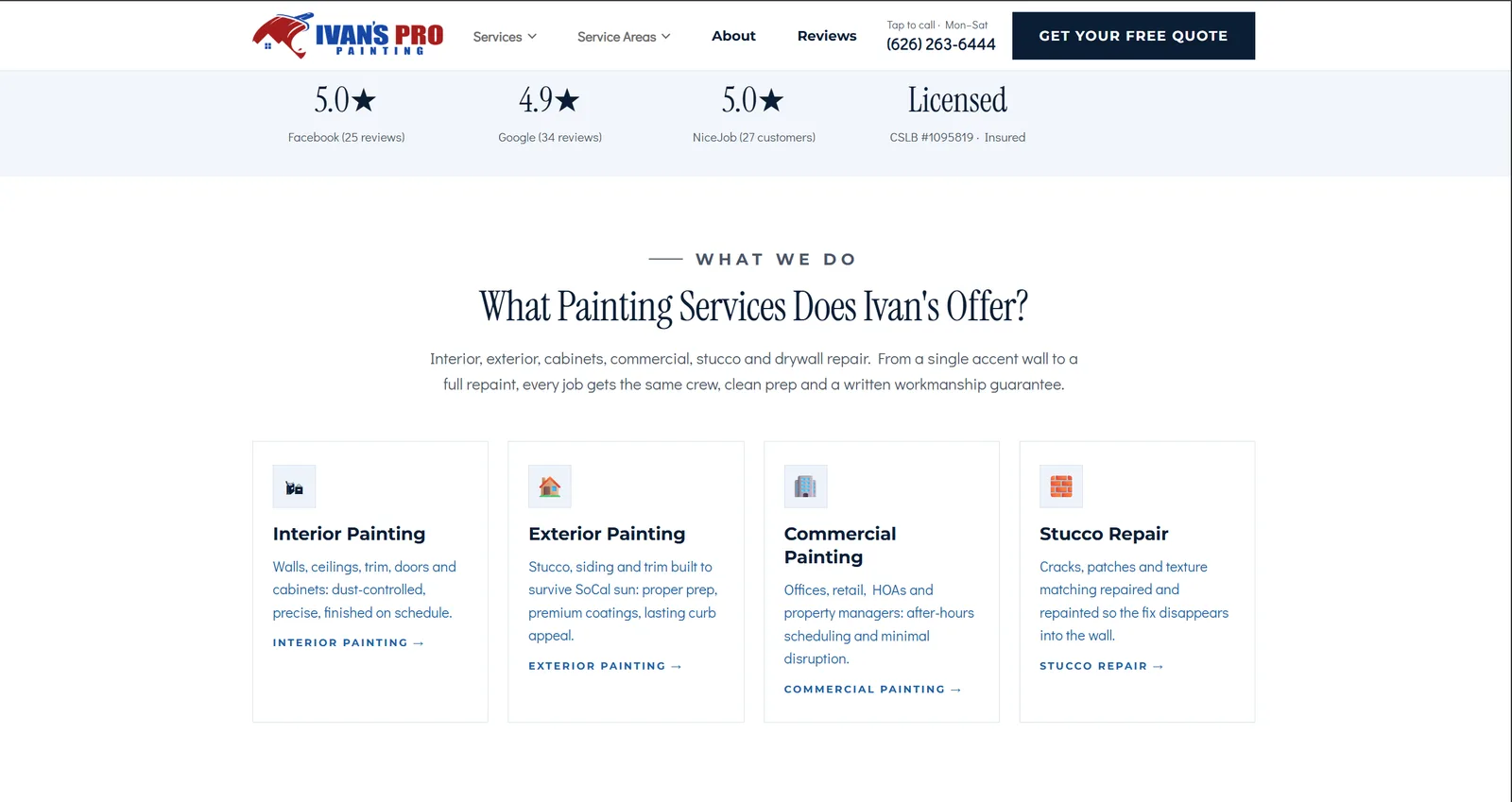Ivan's Pro Painting: Service pages